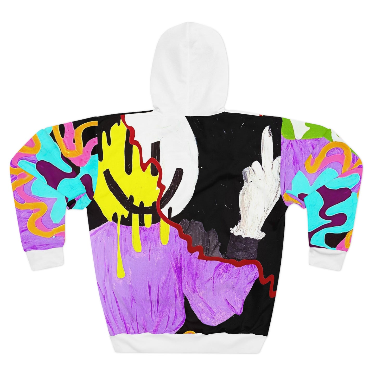Bold Artistic Unisex Pullover Hoodie, Colorful Graphic Sweatshirt, Streetwear Fashion, Unique Gift for Creatives, Casual Everyday Wear