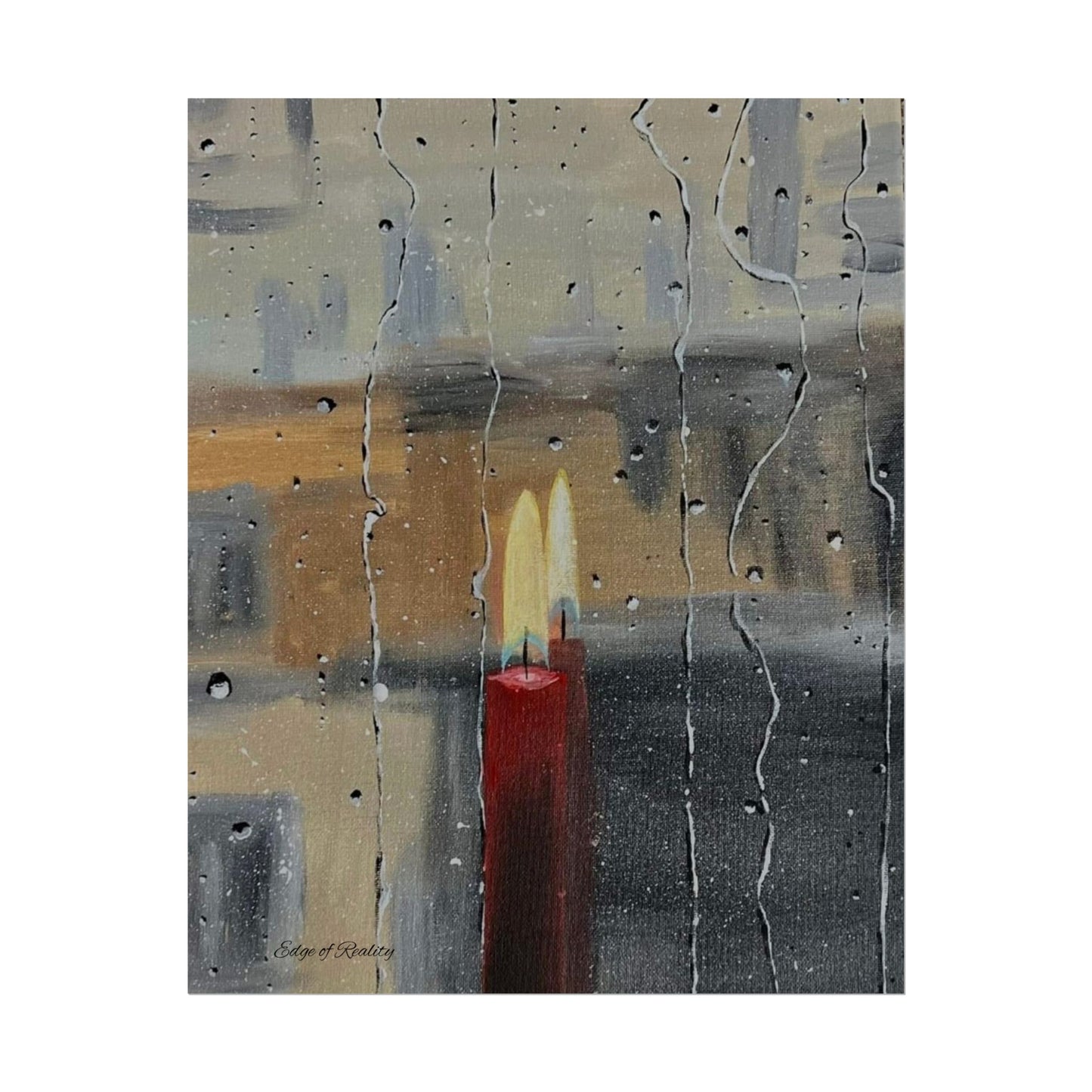 Candlelit Serenity Rolled Poster – Cozy Home Decor for Relaxation