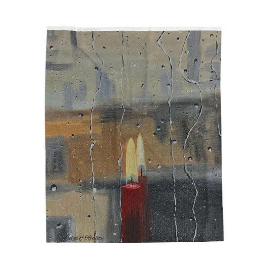 Cozy Velveteen Plush Blanket with Candlelight Design – Perfect for Home Comfort & Gifting