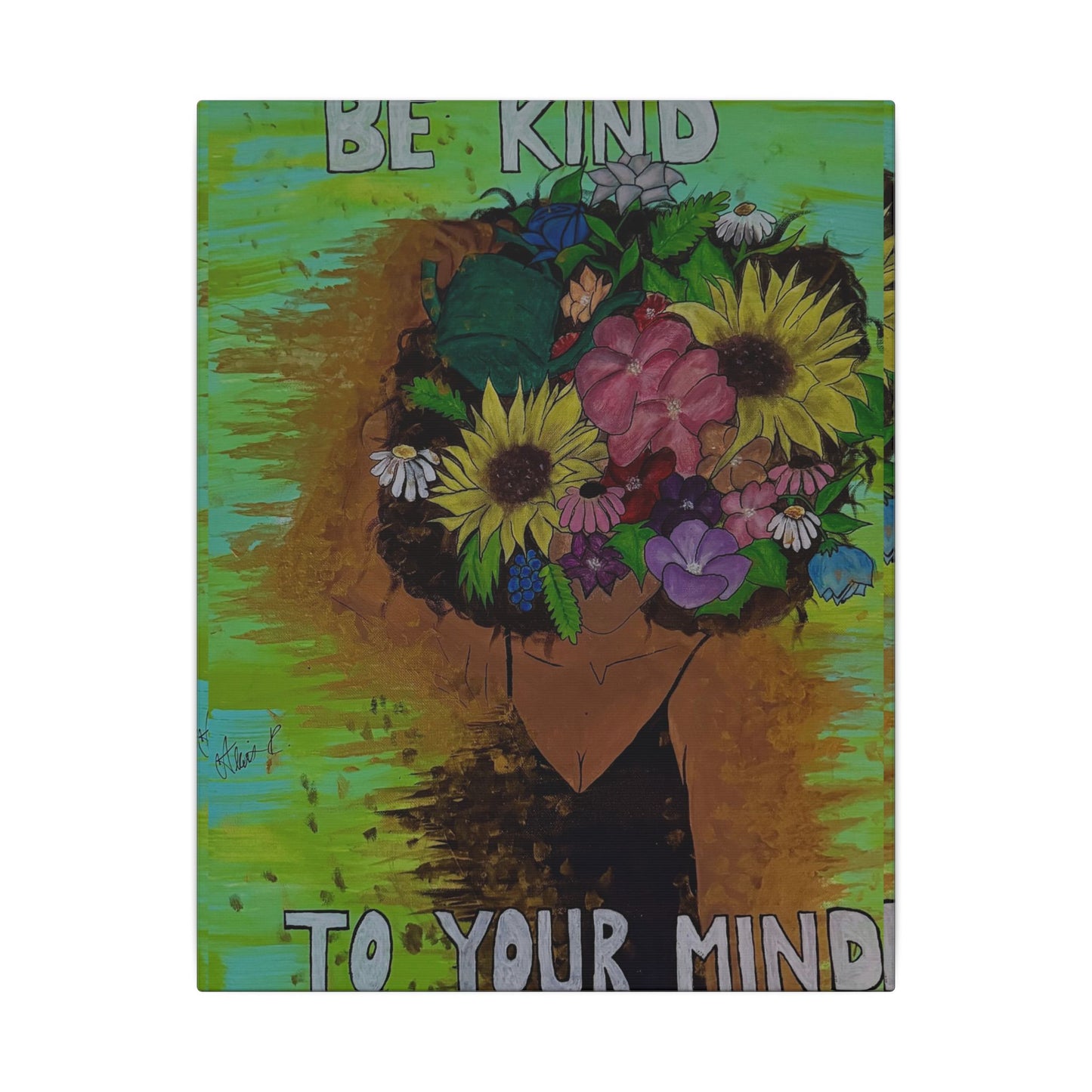 Be Kind to Your Mind Canvas Print, Positive Decor, Mental Health Gift, Home Office Artwork