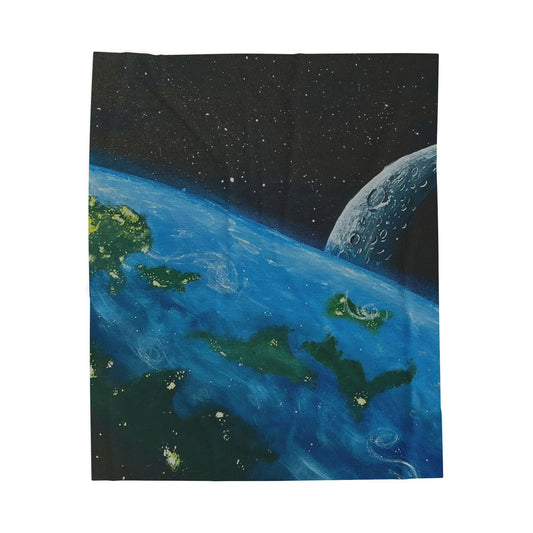 Cosmic Velveteen Plush Blanket - Soft Space-Themed Throw for Stargazers