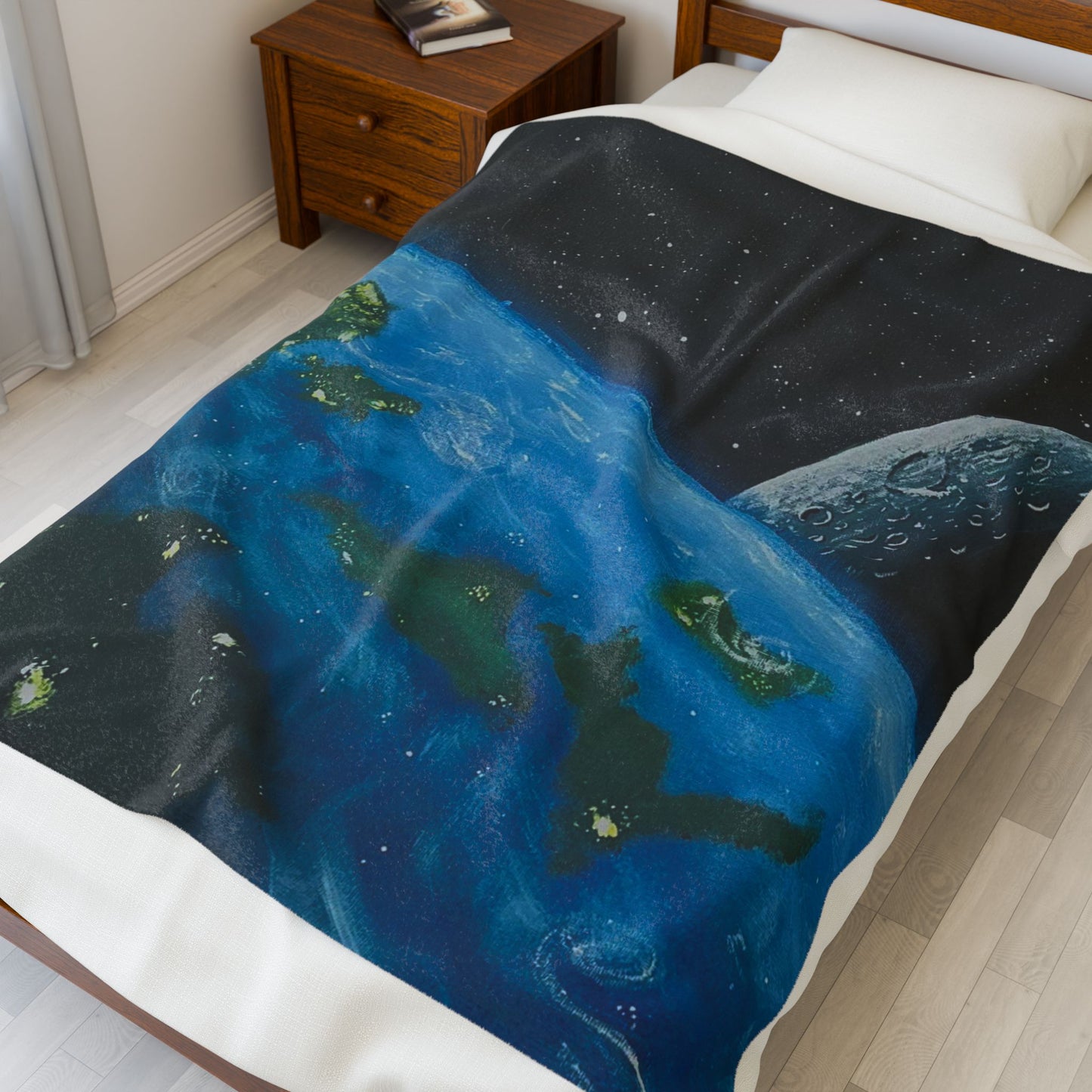 Cosmic Velveteen Plush Blanket - Soft Space-Themed Throw for Stargazers