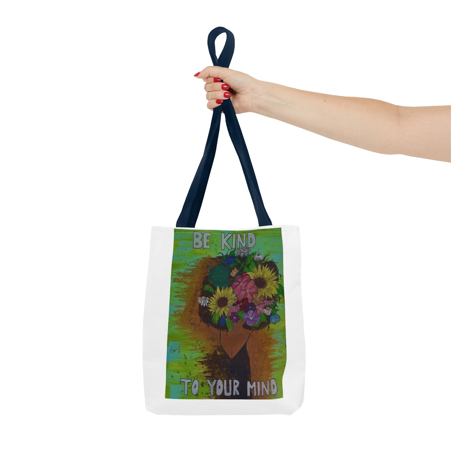 Kindness Floral Tote Bag - Inspirational Gift, Eco-Friendly, Everyday Use, Mindfulness Reminder, Motivational Shopping Bag