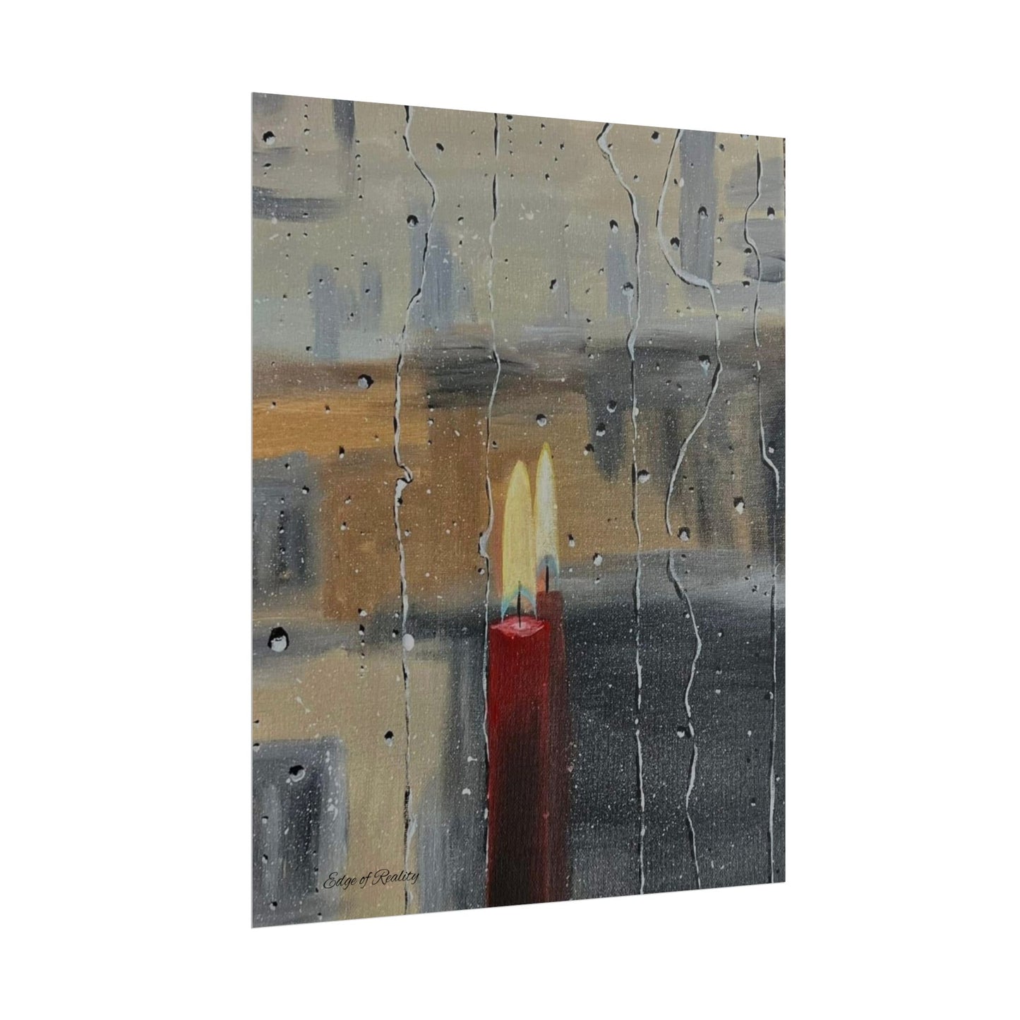 Candlelit Serenity Rolled Poster – Cozy Home Decor for Relaxation