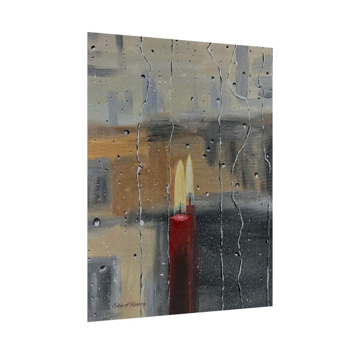 Candlelit Serenity Rolled Poster – Cozy Home Decor for Relaxation