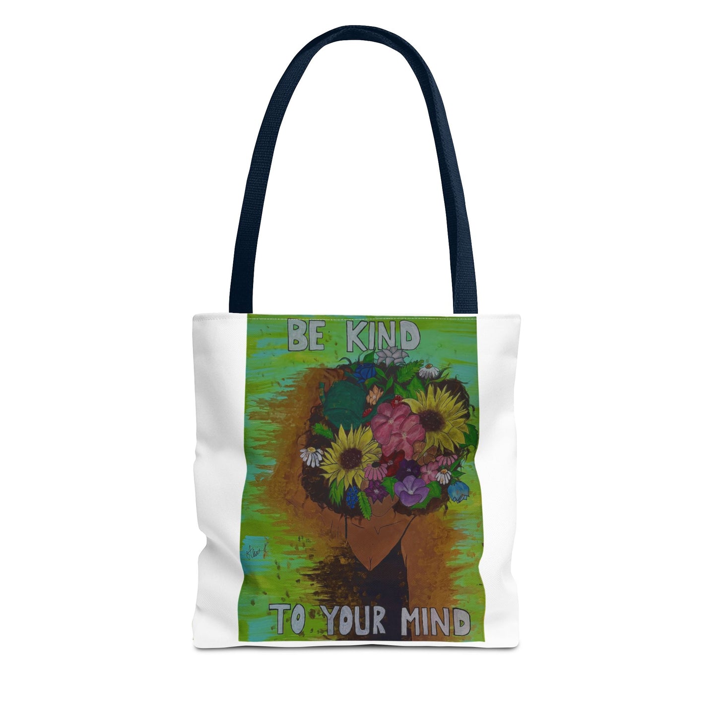 Kindness Floral Tote Bag - Inspirational Gift, Eco-Friendly, Everyday Use, Mindfulness Reminder, Motivational Shopping Bag