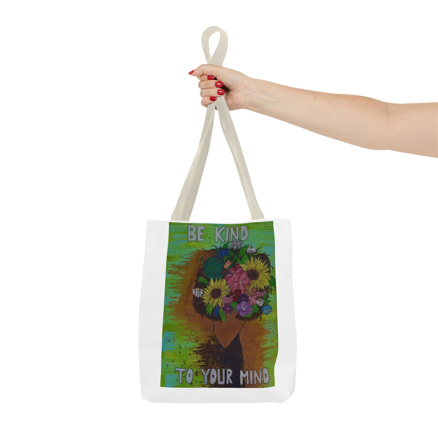 Kindness Floral Tote Bag - Inspirational Gift, Eco-Friendly, Everyday Use, Mindfulness Reminder, Motivational Shopping Bag