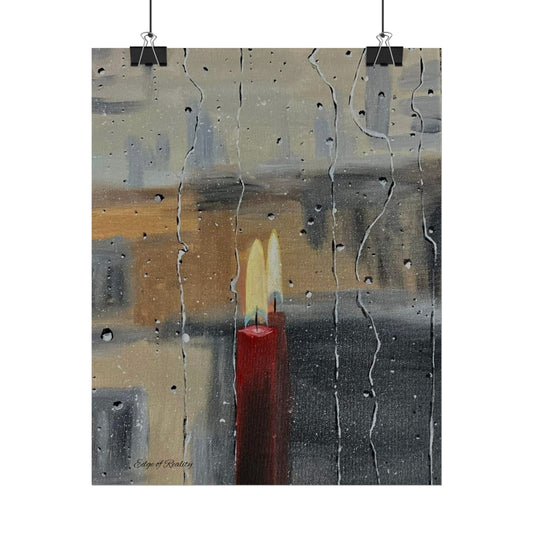 Candlelit Serenity Rolled Poster – Cozy Home Decor for Relaxation