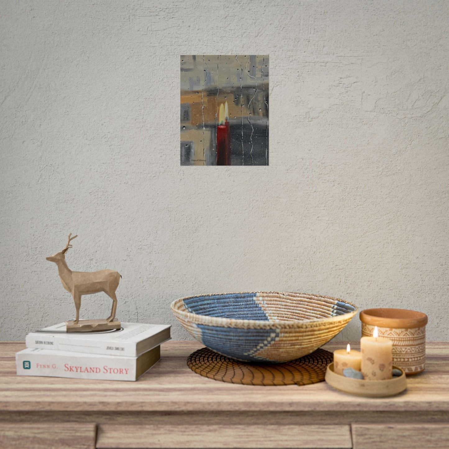 Candlelit Serenity Rolled Poster – Cozy Home Decor for Relaxation