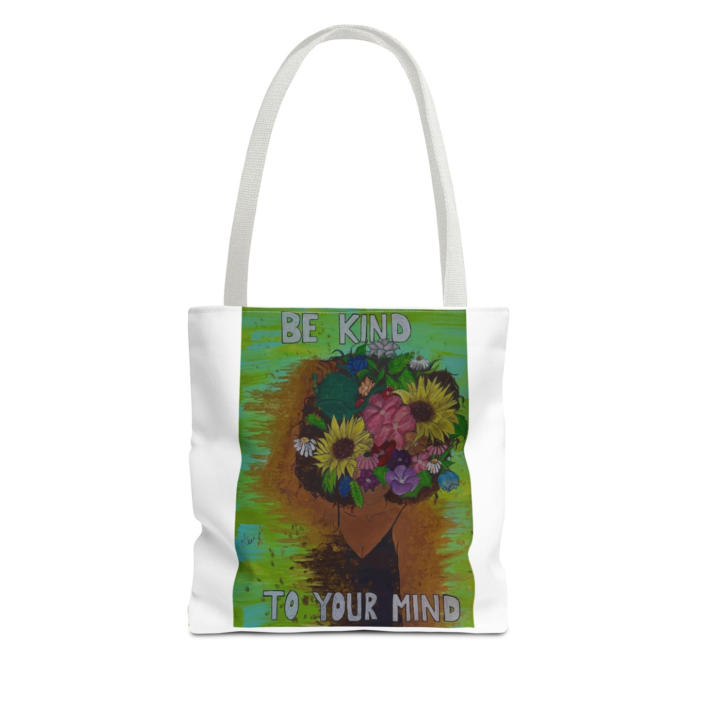 Kindness Floral Tote Bag - Inspirational Gift, Eco-Friendly, Everyday Use, Mindfulness Reminder, Motivational Shopping Bag