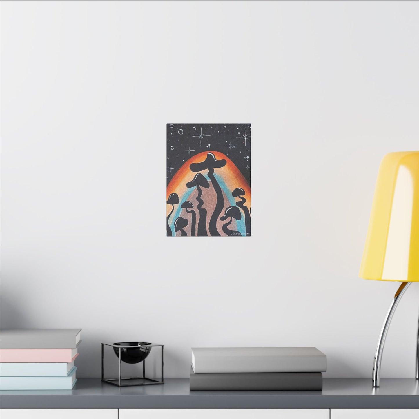 Psychedelic Mushroom Canvas Art - Eye-Catching Stretched Wall Decor