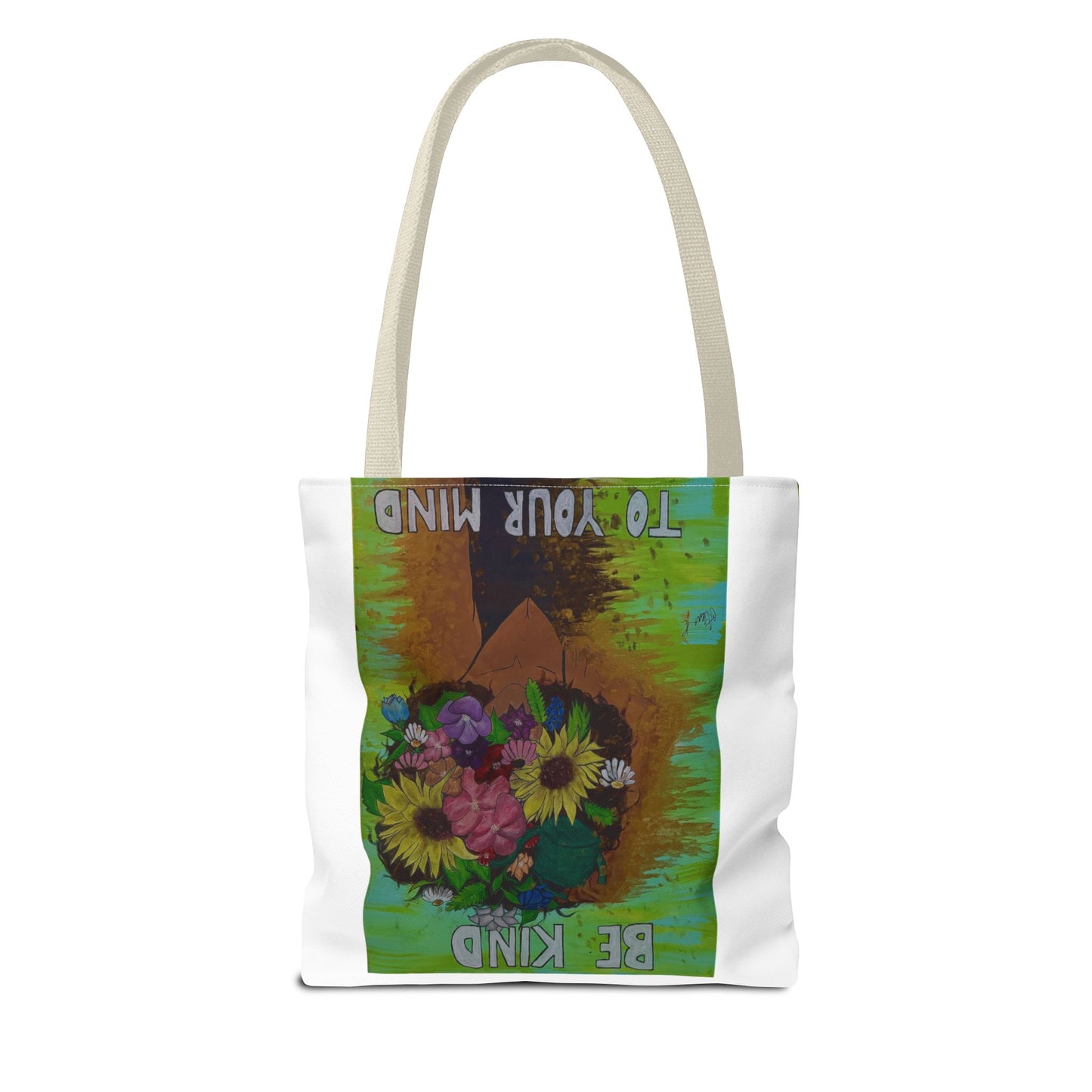 Kindness Floral Tote Bag - Inspirational Gift, Eco-Friendly, Everyday Use, Mindfulness Reminder, Motivational Shopping Bag