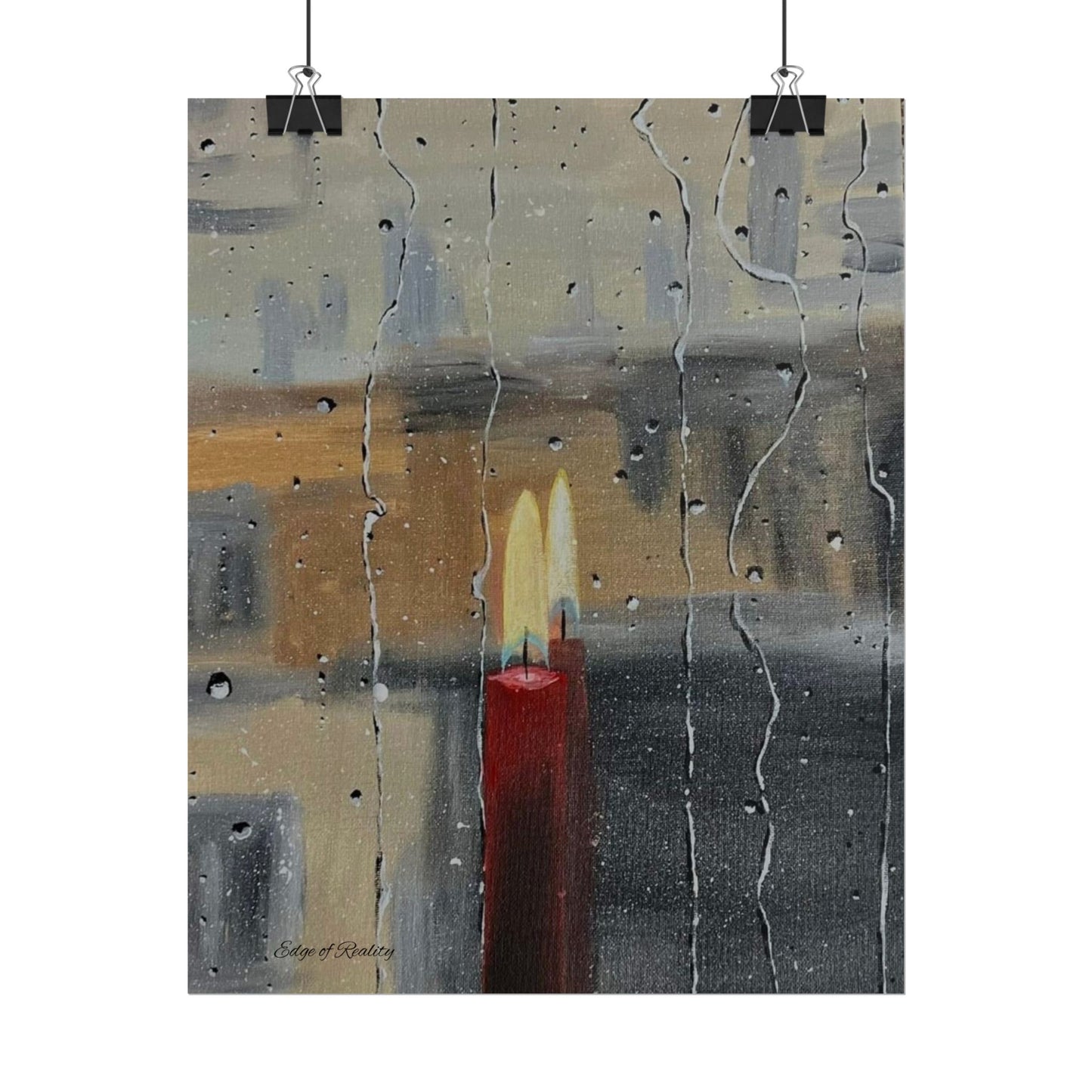 Candlelit Serenity Rolled Poster – Cozy Home Decor for Relaxation