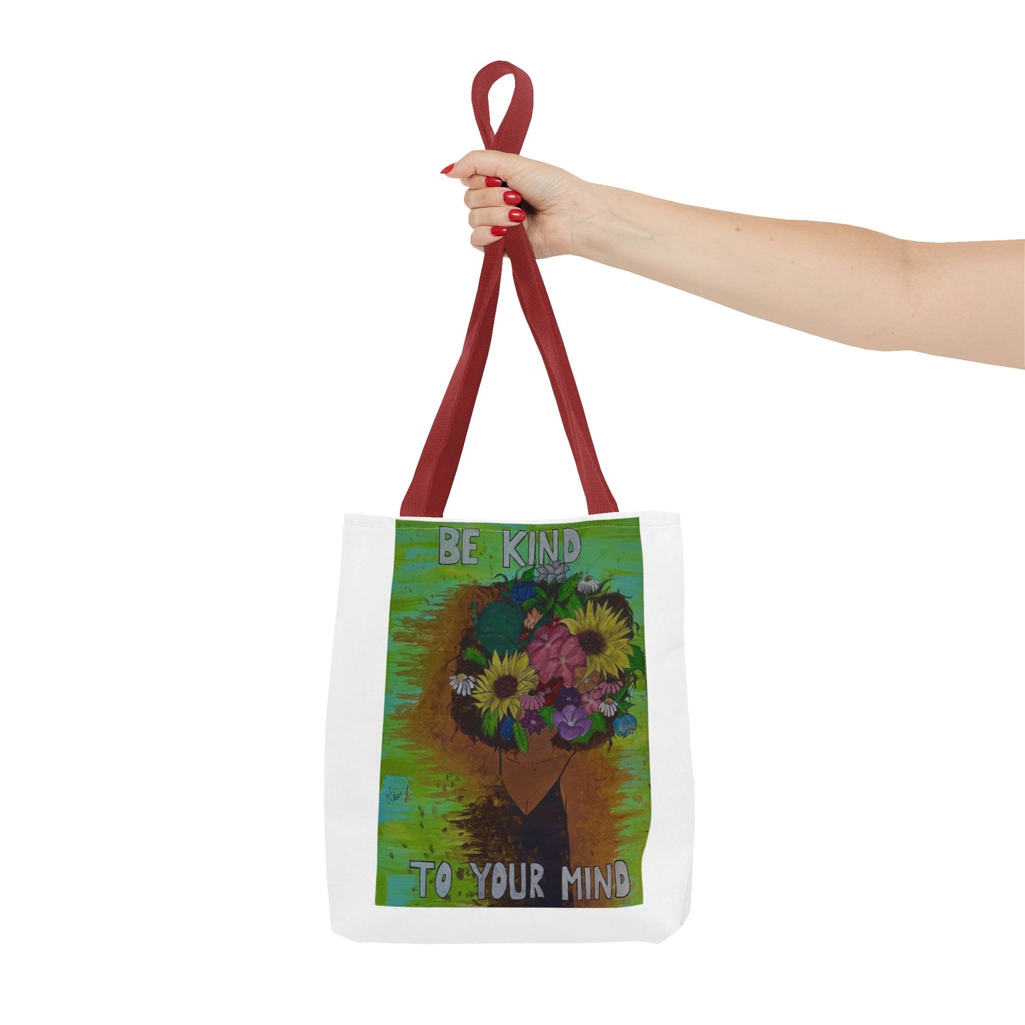 Kindness Floral Tote Bag - Inspirational Gift, Eco-Friendly, Everyday Use, Mindfulness Reminder, Motivational Shopping Bag