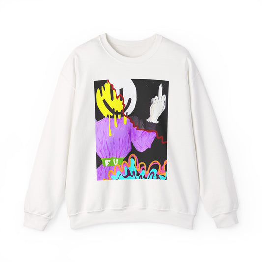 Colorful Artistic Crewneck Sweatshirt, Stylish Pullover, Unique Casual Wear, Trendy Gift Idea, Cozy Lounge Apparel