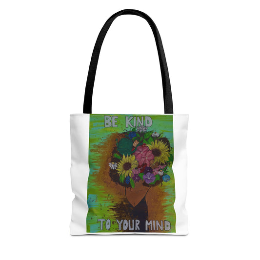 Kindness Floral Tote Bag - Inspirational Gift, Eco-Friendly, Everyday Use, Mindfulness Reminder, Motivational Shopping Bag